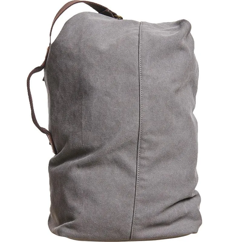 Cool Canvas Leather Mens Bucket Backpack Canvas Travel Bag Canvas Barrel Bag for Men