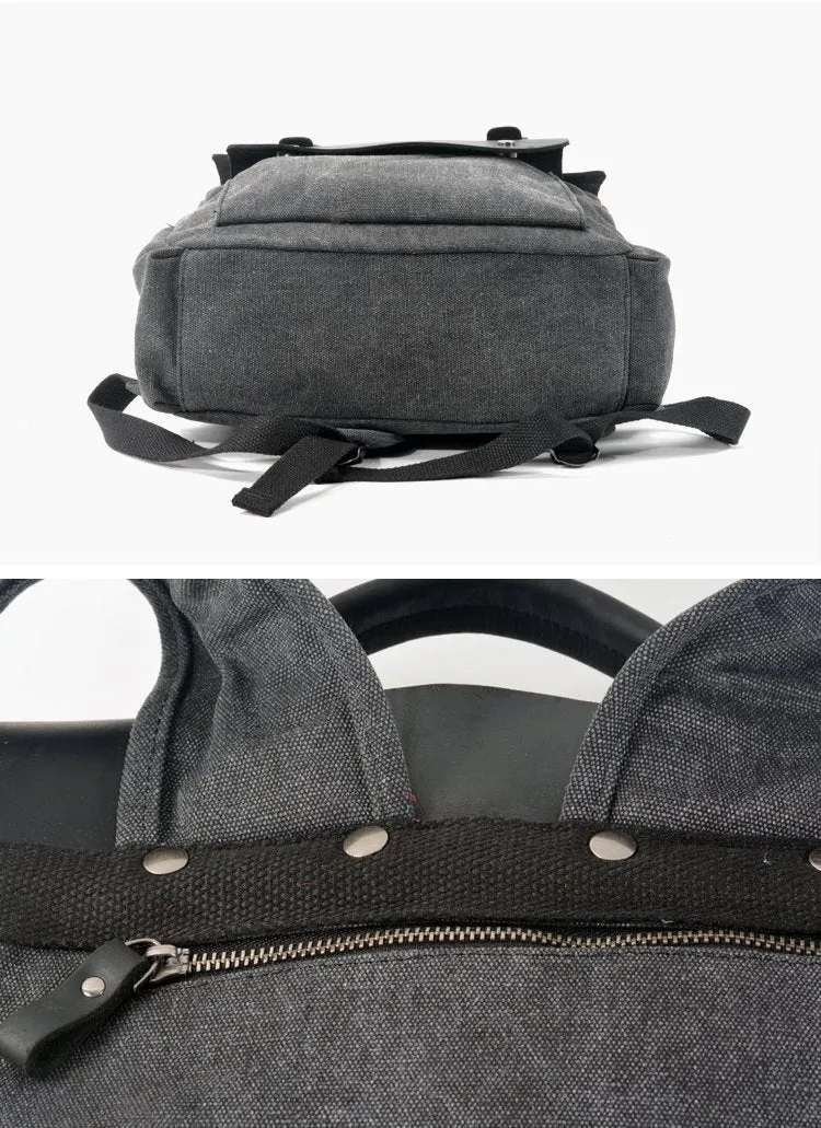 Cool Canvas Leather Womens Mens 15" Green Computer Backpack Black School Backpack College Backpack for Men