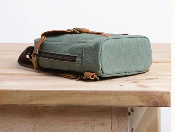 Cool Canvas Mens Sling Bag Sling Backpack One Shoulder Pack Chest Bag for men