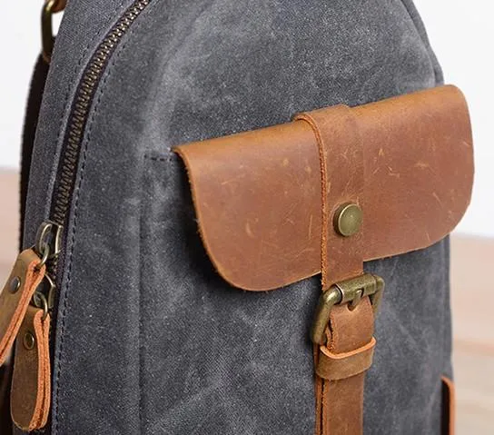 Cool Canvas Mens Sling Bag Sling Backpack One Shoulder Pack Chest Bag for men
