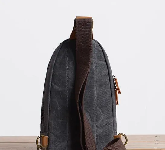 Cool Canvas Mens Sling Bag Sling Backpack One Shoulder Pack Chest Bag for men