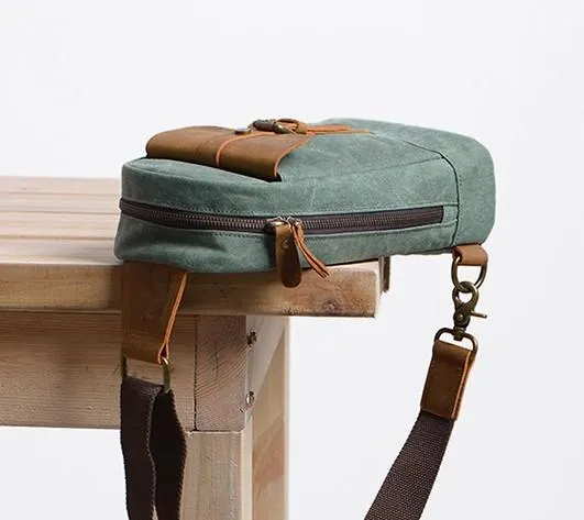 Cool Canvas Mens Sling Bag Sling Backpack One Shoulder Pack Chest Bag for men