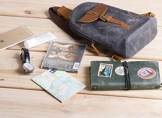 Cool Canvas Mens Sling Bag Sling Backpack One Shoulder Pack Chest Bag for men