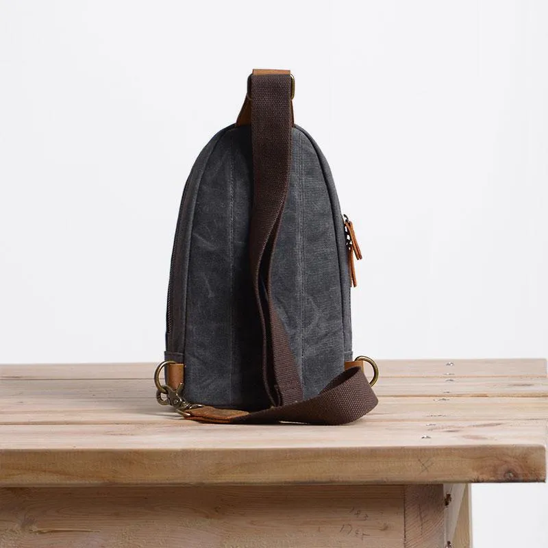 Cool Canvas Mens Sling Bag Sling Backpack One Shoulder Pack Chest Bag for men