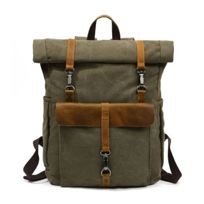 Cool Canvas Mens Travel Backpack Canvas School Backpack Laptop Backpack for Men