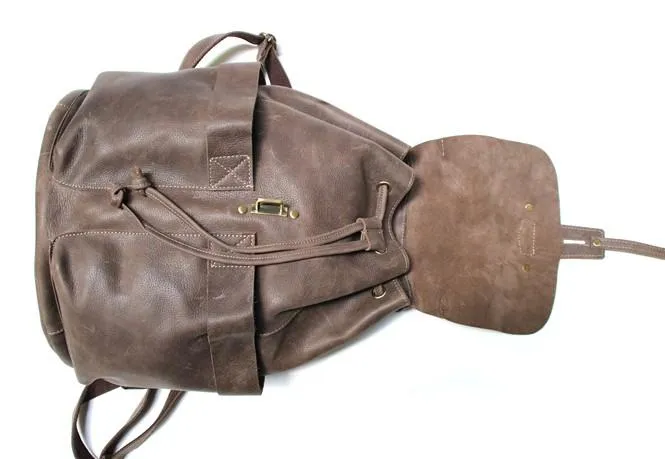 Cool Coffee Mens Leather Backpack Travel Backpacks Laptop Backpacks for men