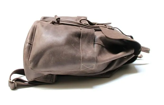 Cool Coffee Mens Leather Backpack Travel Backpacks Laptop Backpacks for men