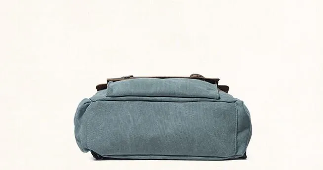 Cool Gray Canvas Travel Backpack Mens Canvas Backpack Canvas School Bag for Men