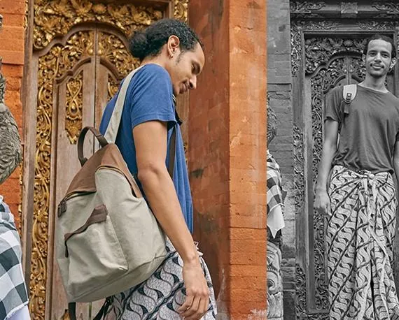 Cool Gray Canvas Travel Bag Mens Backpack Canvas Canvas School Bag for Men