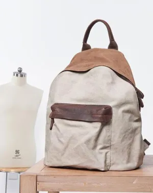 Cool Gray Canvas Travel Bag Mens Backpack Canvas Canvas School Bag for Men