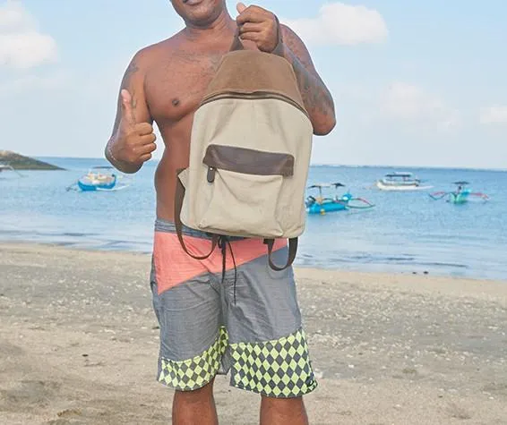 Cool Gray Canvas Travel Bag Mens Backpack Canvas Canvas School Bag for Men
