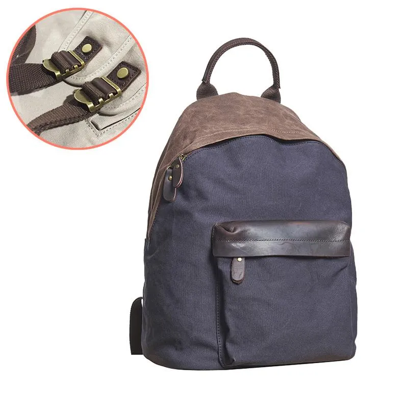 Cool Gray Canvas Travel Bag Mens Backpack Canvas Canvas School Bag for Men