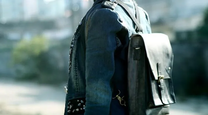 Cool Handmade Leather Mens Backpack Travel Backpack Messenger Bag for men