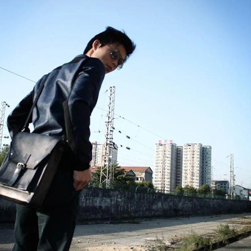 Cool Handmade Leather Mens Backpack Travel Backpack Messenger Bag for men