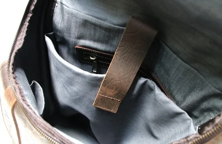 Cool Leather Coffee Mens Backpack Travel Backpacks Laptop Backpack for men