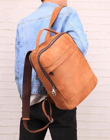Cool Leather Mens 13inch Computer Backpack School Backpack Travel Backpack for Men