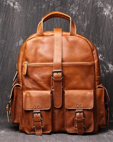 Cool Leather Mens 15inch Computer Bag Satchel Backpacks Travel Backpack Backpack for Men