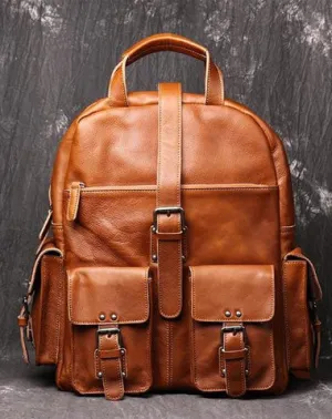 Cool Leather Mens 15inch Computer Bag Satchel Backpacks Travel Backpack Backpack for Men