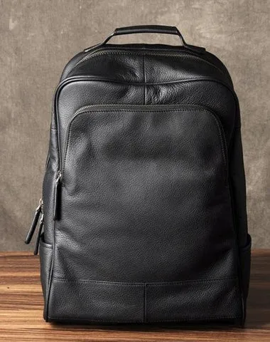 Cool Leather Mens Backpack Large Black Travel Backpack Hiking Backpack for men