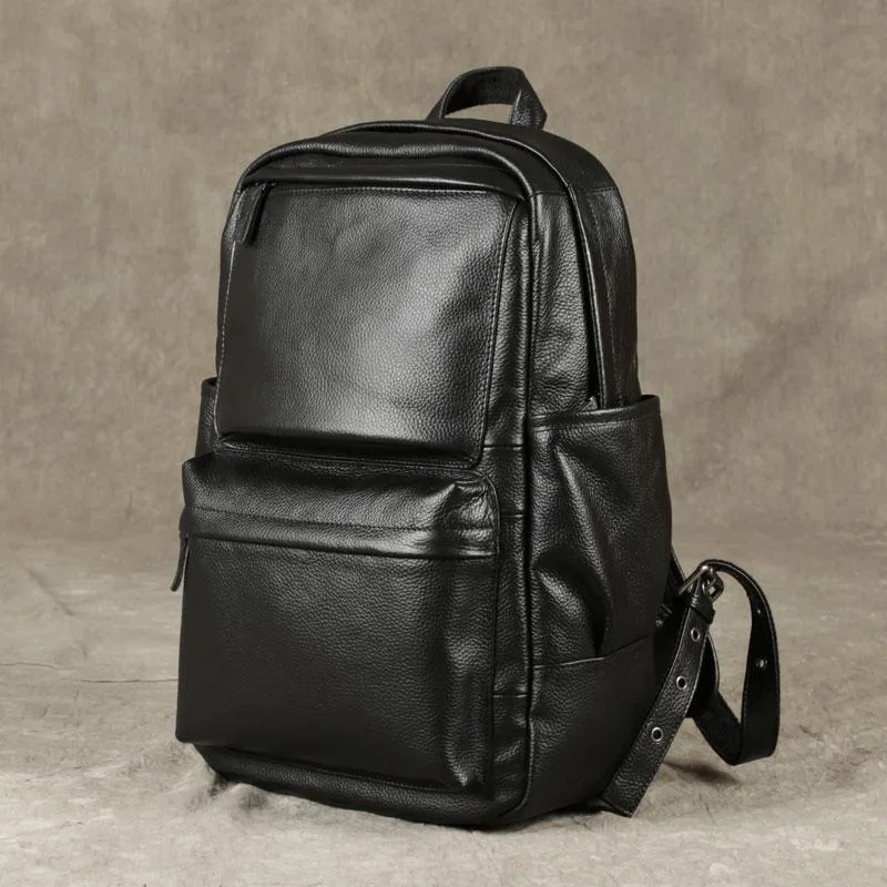 Cool Leather Mens Backpack Large Black Travel Backpack Hiking Backpacks for men