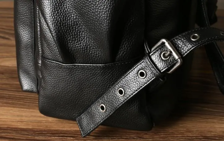 Cool Leather Mens Backpack Large Black Travel Backpack Hiking Backpacks for men