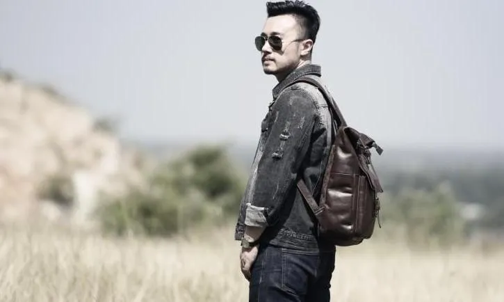 Cool Leather Mens Backpack Large Coffee Travel Backpack Hiking Backpack for men