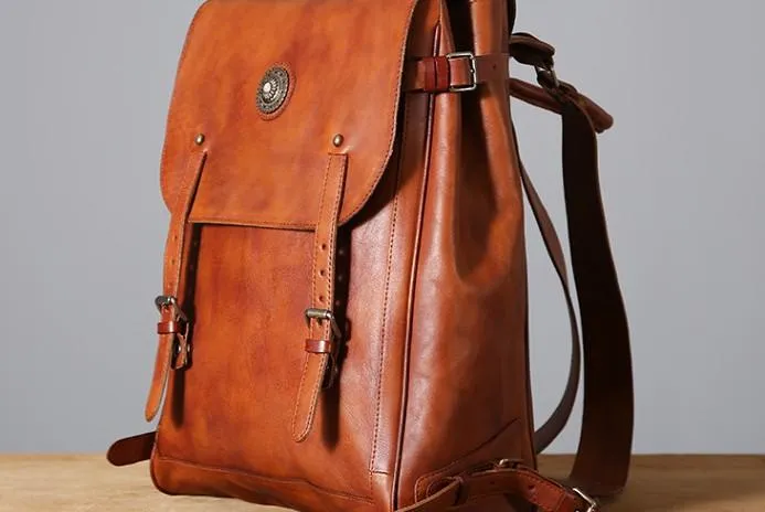 Cool Leather Mens Backpack Large Travel Backpack Hiking Backpack for Men