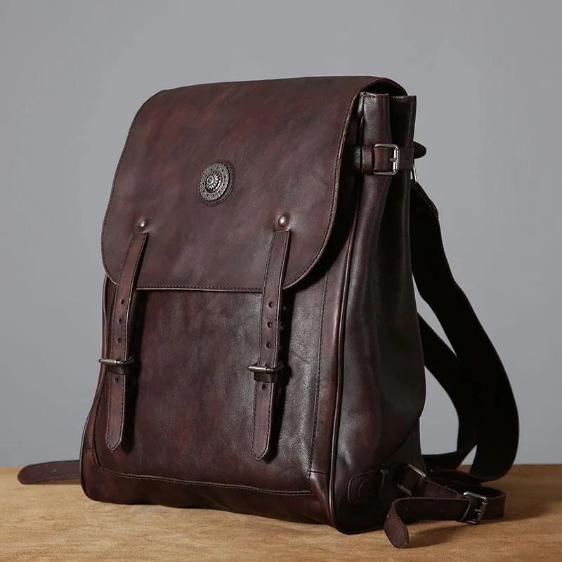 Cool Leather Mens Backpack Large Travel Backpack Hiking Backpack for Men