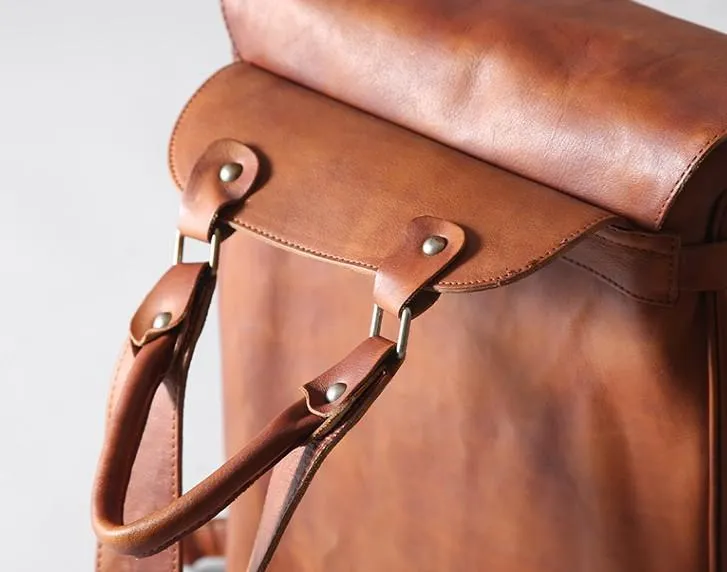 Cool Leather Mens Backpack Large Travel Backpack Hiking Backpack for Men