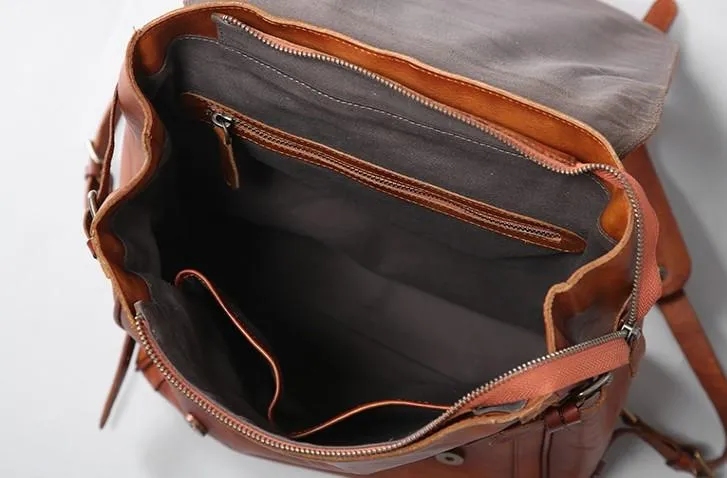 Cool Leather Mens Backpack Large Travel Backpack Hiking Backpack for Men