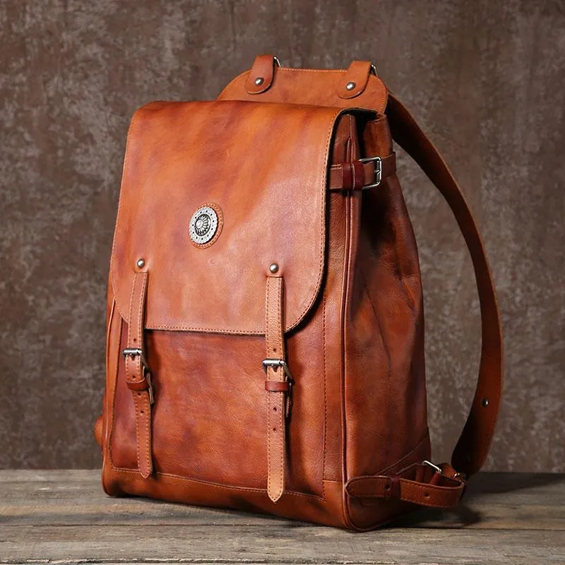 Cool Leather Mens Backpack Large Travel Backpack Hiking Backpack for Men