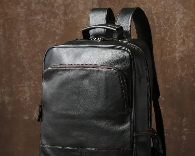 Cool Leather Mens Backpack Large Travel Backpack Hiking Bag for Men