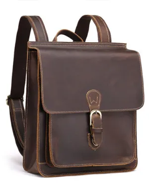 Cool Leather Mens Backpack Large Vintage Travel Bag for Men
