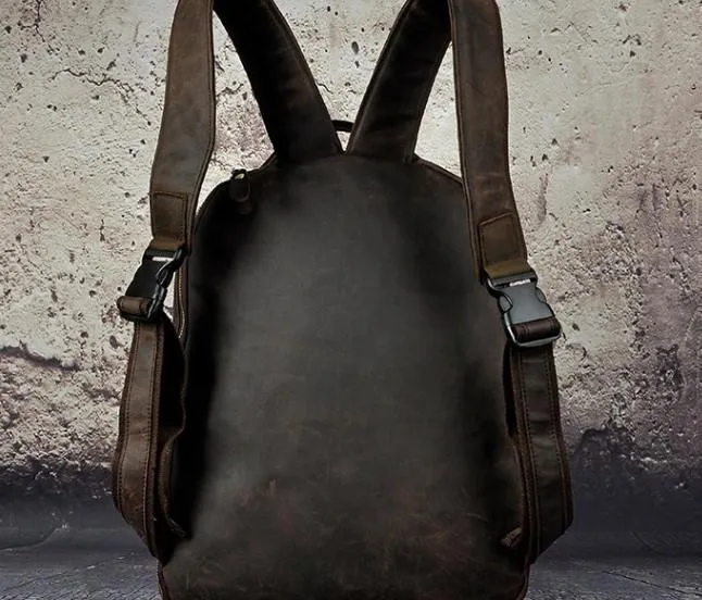 Cool Leather Mens Backpack Vintage Travel Backpack Satchel Backpack for men