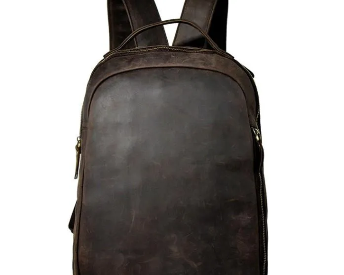 Cool Leather Mens Backpack Vintage Travel Backpack Satchel Backpack for men