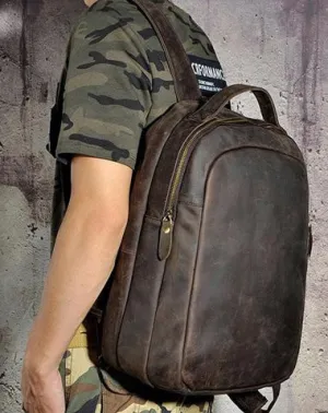 Cool Leather Mens Backpack Vintage Travel Backpack Satchel Backpack for men
