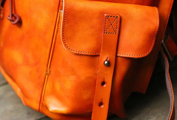 Cool Leather Mens Backpack Vintage Travel Backpack School Backpack for men