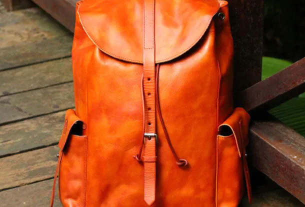 Cool Leather Mens Backpack Vintage Travel Backpack School Backpack for men