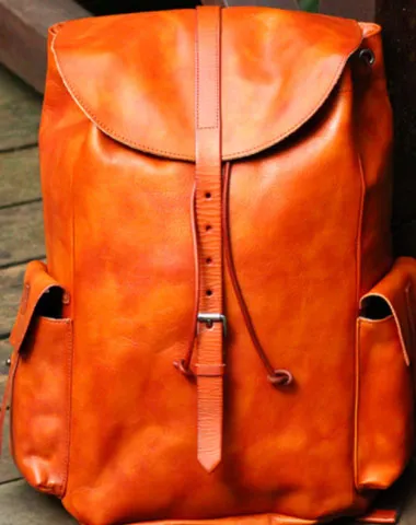 Cool Leather Mens Backpack Vintage Travel Backpack School Backpack for men