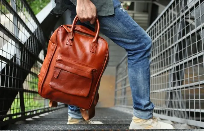Cool Leather Mens Backpacks Travel Backpack Laptop Backpacks for men