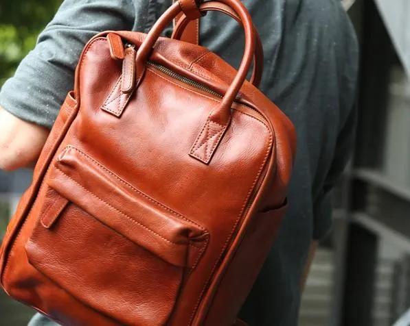 Cool Leather Mens Backpacks Travel Backpack Laptop Backpacks for men