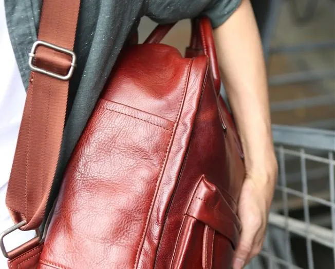 Cool Leather Mens Backpacks Travel Backpack Laptop Backpacks for men