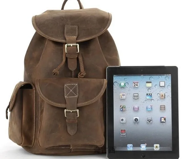 Cool Leather Mens Backpacks Travel Backpack Leather School Backpack for Men