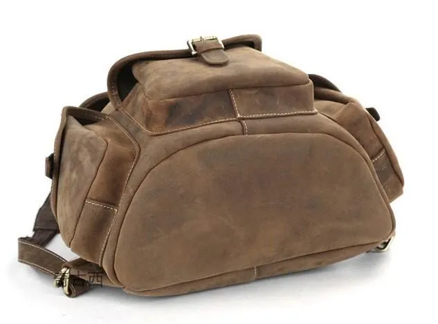 Cool Leather Mens Backpacks Travel Backpack Leather School Backpack for Men