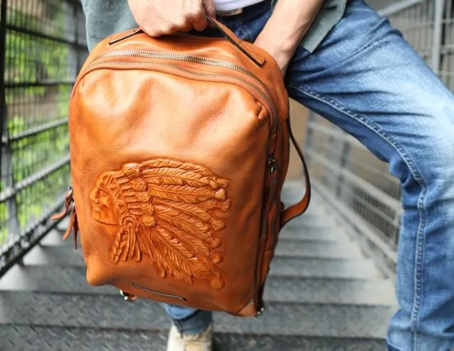 Cool Leather Mens Backpacks Travel Backpack School Backpacks for men