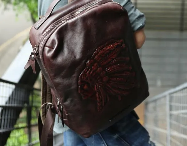 Cool Leather Mens Backpacks Travel Backpack School Backpacks for men