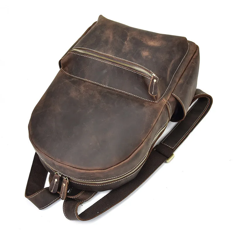 Cool Leather Mens Backpacks Vintage School Backpacks Travel Backpack for Men