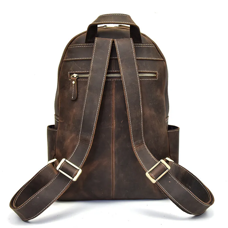 Cool Leather Mens Backpacks Vintage School Backpacks Travel Backpack for Men