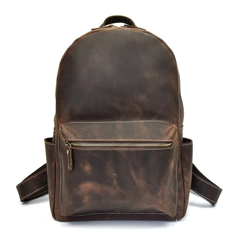 Cool Leather Mens Backpacks Vintage School Backpacks Travel Backpack for Men