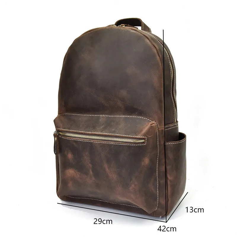 Cool Leather Mens Backpacks Vintage School Backpacks Travel Backpack for Men